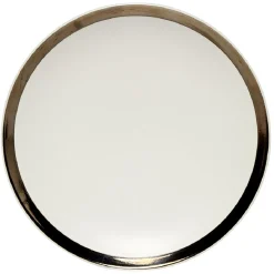 Gifi Assiette plate en faïence avec liseré doré| Vaisselle Et Accessoires De Table