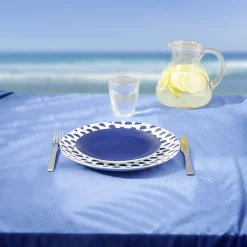 Gifi Assiette plate en porcelaine décor bleu Ø 27 cm| Vaisselle Et Accessoires De Table