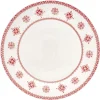 Gifi Assiette plate en porcelaine blanche motif Noël flocons rouges| Vaisselle Et Accessoires De Table