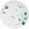 Gifi Assiette plate en porcelaine blanc et vert| Vaisselle Et Accessoires De Table