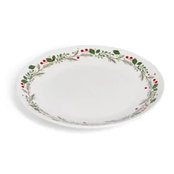 Vaisselle Et Accessoires De Table<Gifi Assiette plate en porcelaine blanche motif feuillage de Noël Ø27cm