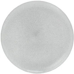 Gifi Assiette plate en verre strié gris argenté| Vaisselle Et Accessoires De Table