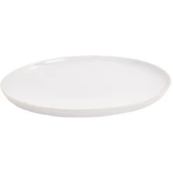 Gifi Assiette plate faïence gris avec liseré crème| Vaisselle Et Accessoires De Table