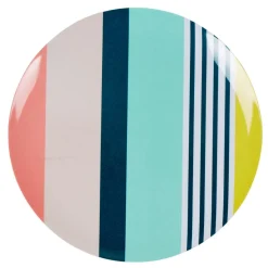 Gifi Assiette plate forme ronde motif bayadere multicolore| Vaisselle Et Accessoires De Table