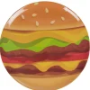 Vaisselle Et Accessoires De Table<Gifi Assiette plate forme ronde style fast food motif hamburger