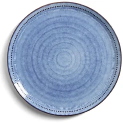 Gifi Assiette plate grès bleu Ø27,5cm| Vaisselle Et Accessoires De Table