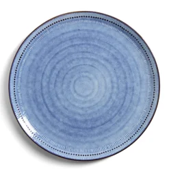 Gifi Assiette plate grès bleu Ø27,5cm| Vaisselle Et Accessoires De Table