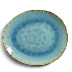 Gifi Assiette plate grès effet artisanal 28,5x24cm| Vaisselle Et Accessoires De Table