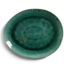 Gifi Assiette plate grès effet artisanal 28,5x24cm| Vaisselle Et Accessoires De Table