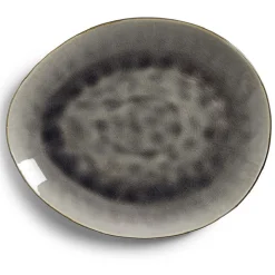 Gifi Assiette plate grès effet artisanal 28,5x24cm| Vaisselle Et Accessoires De Table