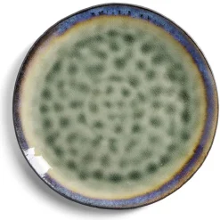 Gifi Assiette plate grès vert Ø27,5cm| Vaisselle Et Accessoires De Table