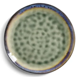 Gifi Assiette plate grès vert Ø27,5cm| Vaisselle Et Accessoires De Table