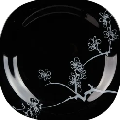 Gifi Assiette plate Luminarc noir design asiatique Ming White| Vaisselle Et Accessoires De Table