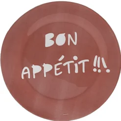 Gifi Assiette plate Luminarc rouge design Bon appétit| Vaisselle Et Accessoires De Table