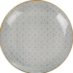 Vaisselle Et Accessoires De Table<Gifi Assiette plate motif carreau de ciment gris contour jaune