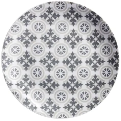 Gifi Assiette plate motif carreau de ciment gris| Vaisselle Et Accessoires De Table