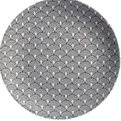 Gifi Assiette plate motif vague japonaise gris| Vaisselle Et Accessoires De Table