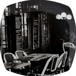 Gifi Assiette plate noire terrasse de brasserie x4| Vaisselle Et Accessoires De Table