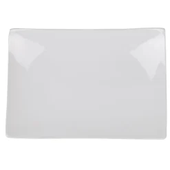 Gifi Assiette plate rectangulaire blanche incurvée| Vaisselle Et Accessoires De Table