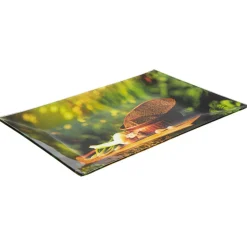 Gifi Assiette plate rectangulaire design ail et pain| Vaisselle Et Accessoires De Table