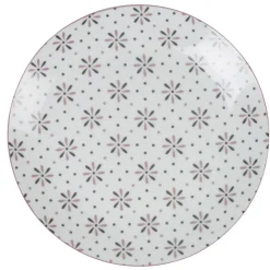 Vaisselle Et Accessoires De Table<Gifi Assiette plate ronde blanche motif fleurs violettes