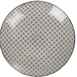 Vaisselle Et Accessoires De Table<Gifi Assiette plate ronde blanche motif géométrique noir