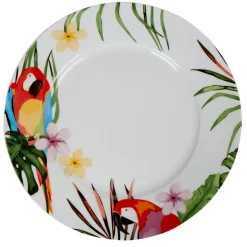 Vaisselle Et Accessoires De Table<Gifi Assiette plate ronde blanche décor perroquet
