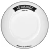 Gifi Assiette plate ronde blanche inscription noire Le Bistrot| Vaisselle Et Accessoires De Table
