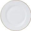 Gifi Assiette plate ronde blanche contour doré| Vaisselle Et Accessoires De Table