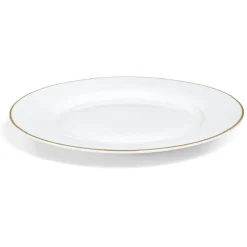 Gifi Assiette plate ronde blanche contour doré| Vaisselle Et Accessoires De Table