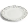 Gifi Assiette plate ronde Ø26,5cm porcelaine pois blanc et doré| Vaisselle Et Accessoires De Table
