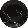 Gifi Assiette plate ronde décor marbre noir et blanc| Vaisselle Et Accessoires De Table