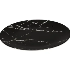 Gifi Assiette plate ronde décor marbre noir et blanc| Vaisselle Et Accessoires De Table