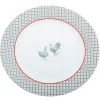 Gifi Assiette plate ronde design poule rebord motif triangulaire| Vaisselle Et Accessoires De Table