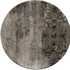 Gifi Assiette plate ronde effet vieux bois décor arabesque| Vaisselle Et Accessoires De Table
