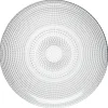 Gifi Assiette plate ronde effet relief blanc transparent Ø26,8 cm| Vaisselle Et Accessoires De Table