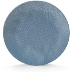 Gifi Assiette plate ronde en grès reliefbleu| Vaisselle Et Accessoires De Table