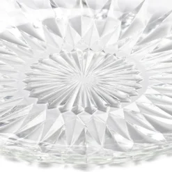 Gifi Assiette plate ronde fleur géométrique verre transparent| Vaisselle Et Accessoires De Table