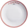 Gifi Assiette plate ronde Le grand bistrot contour damier rouge blanc| Vaisselle Et Accessoires De Table