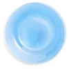 Vaisselle Et Accessoires De Table<Gifi Assiette plate ronde liseré blanc verre transparent bleu Ø26cm