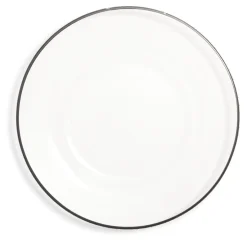 Vaisselle Et Accessoires De Table<Gifi Assiette plate ronde liseré noir verre transparent Ø26cm