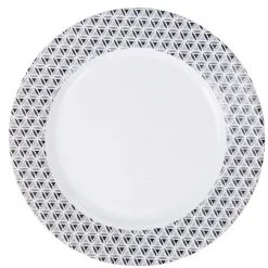Gifi Assiette plate ronde Luminarc blanche triangle noir Palerme| Vaisselle Et Accessoires De Table