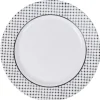 Gifi Assiette plate ronde Luminarc rebord noir pois blancs Tiago| Vaisselle Et Accessoires De Table