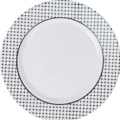 Gifi Assiette plate ronde Luminarc rebord noir pois blancs Tiago| Vaisselle Et Accessoires De Table