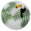 Gifi Assiette plate ronde motif feuillage toucan jungle tropical| Vaisselle Et Accessoires De Table