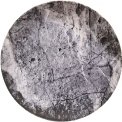 Gifi Assiette plate ronde motif ardoise gris et noir| Vaisselle Et Accessoires De Table