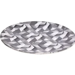 Gifi Assiette plate ronde motif origami gris et blanc| Vaisselle Et Accessoires De Table