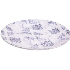 Gifi Assiette plate ronde motif carreau de ciment bleu et blanc| Vaisselle Et Accessoires De Table