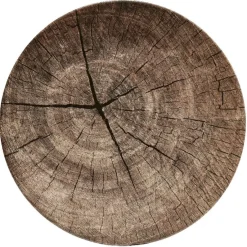 Gifi Assiette plate ronde motif rondin de bois marron| Vaisselle Et Accessoires De Table