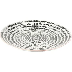 Gifi Assiette plate ronde motif géométrique noir et blanc| Vaisselle Et Accessoires De Table